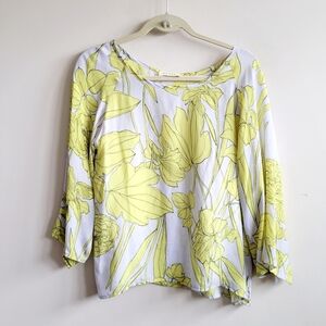 Stark X Floral Cupro Blouse Yellow Lilac